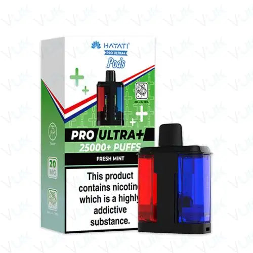 Hayati Pro Ultra Plus 25K Replacement Pods – Pack of 5 | 25,000 Puffs Per Pod | 20mg Nic Salt | Mesh Coil | MTL Vape Refill