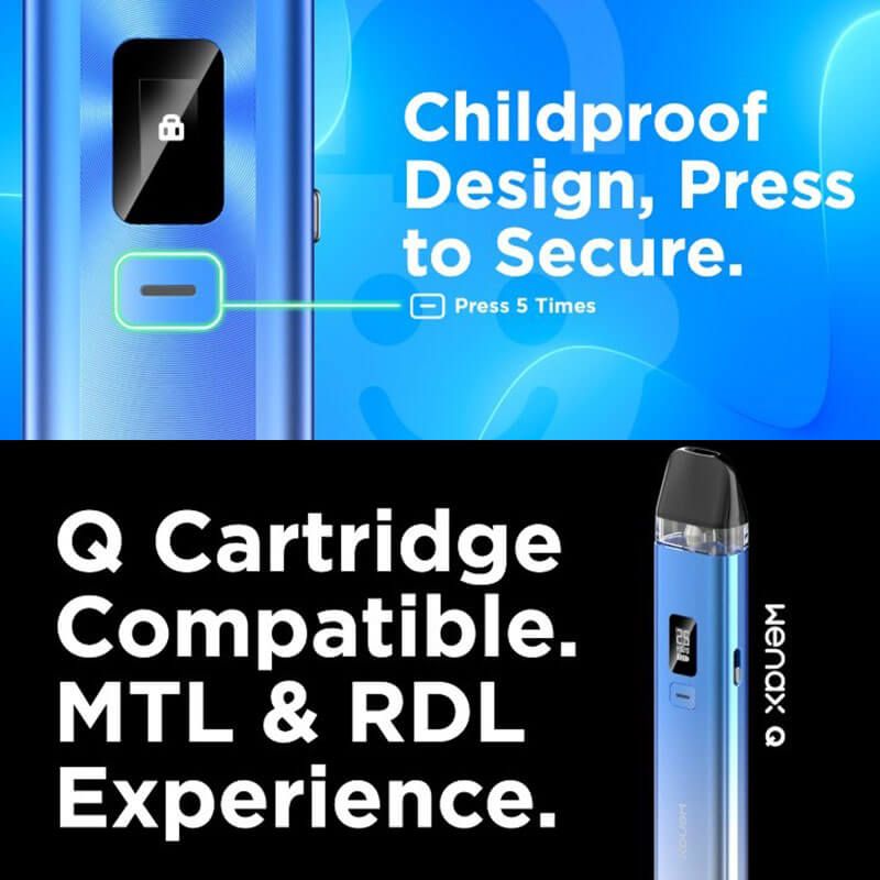 Geekvape Wenax Q Pod Vape Kit 1000mah Battery With 5-25W Dreamlandvape Geekvape Wenax Q Pod Vape Kit 1000mah Battery With 5-25W Dreamlandvape