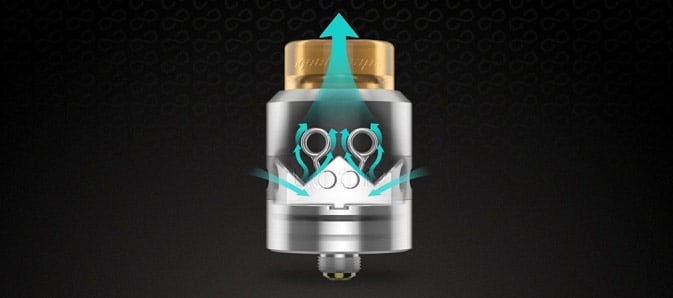 Geekvape Loop RDA Dripping and Squonking with Innovative Design and Dual coil