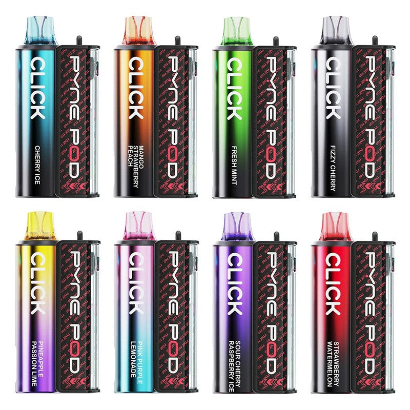Pyne Pod Click 50K Prefilled Vape Kit – 50,000 Puffs | Dual Mode | 20mg Nic Salt | OLED Display | Rechargeable