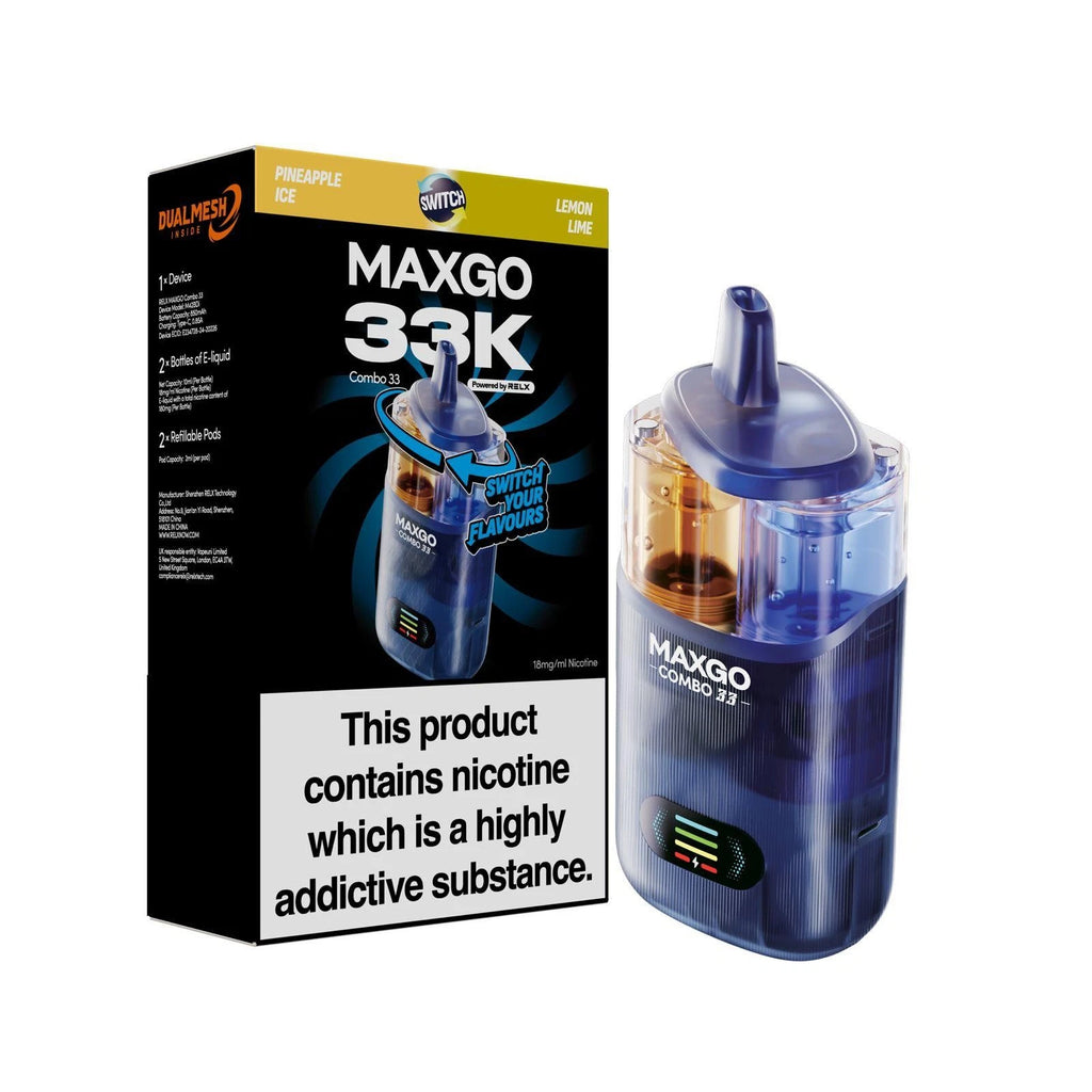 RELX MAXGO Combo 33K Prefilled Pod Kit Rechargeable Reusable BOX OFFER (3 X Pack )