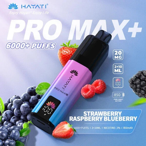 Hayati Pro Max Plus 6000 Prefilled Vape Kit LED display screen USB Type-C