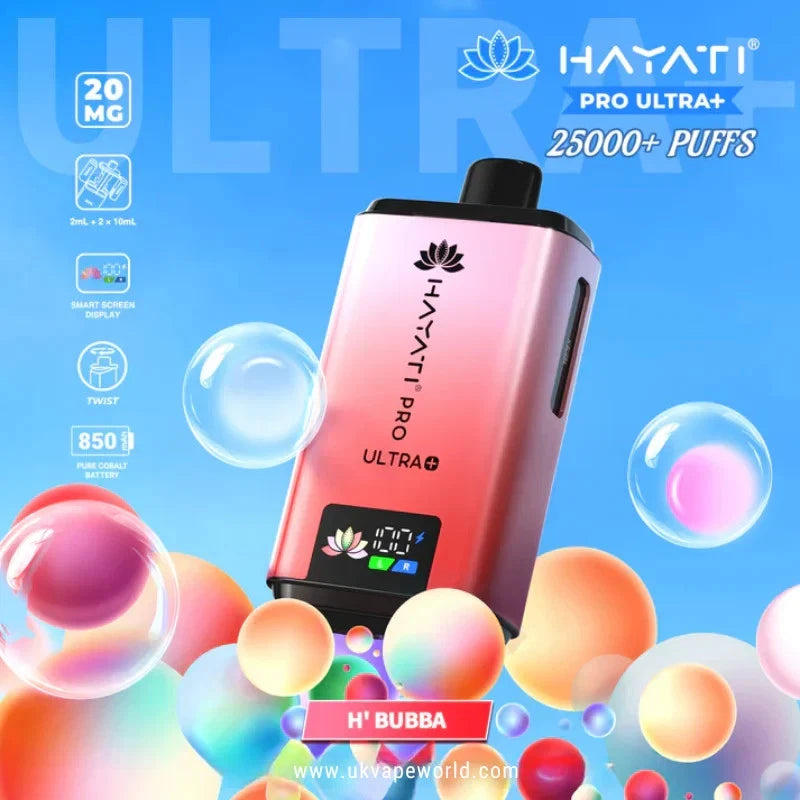 Hayati Pro Ultra Plus 25K Pod Kit with Refill Pack – 25,000 Puffs | Dual Pods + Auto Refill | 20mg Nic Salt | Rechargeable MTL Vape