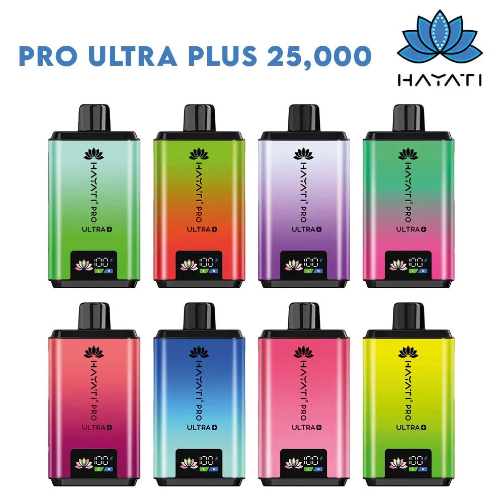 Hayati Pro Ultra Plus 25K Pod Kit with Refill Pack – 25,000 Puffs | Dual Pods + Auto Refill | 20mg Nic Salt | Rechargeable MTL Vape