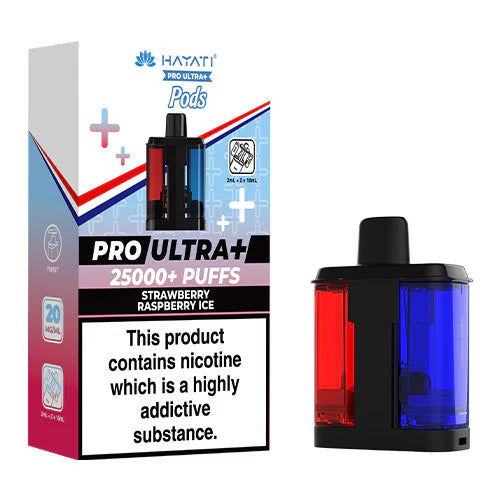 Hayati Pro Ultra Plus 25K Replacement Pods – Pack of 5 | 25,000 Puffs Per Pod | 20mg Nic Salt | Mesh Coil | MTL Vape Refill