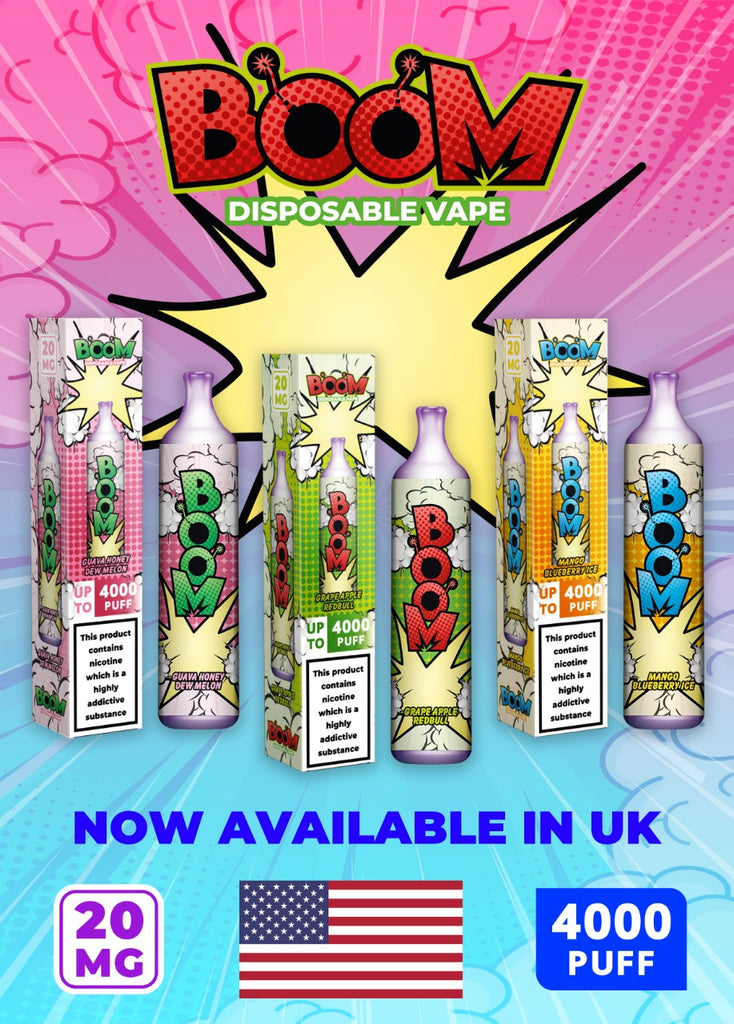 Boom Disposable Vape2 ml 20 mg  Up to 4000 Puffs Non rechargeable