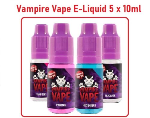 VAMPIRE VAPE E-LIQUID 5 X 10ml Juice Heisenberg Pinkman Ice 3MG 6MG 12MG 18MG UK