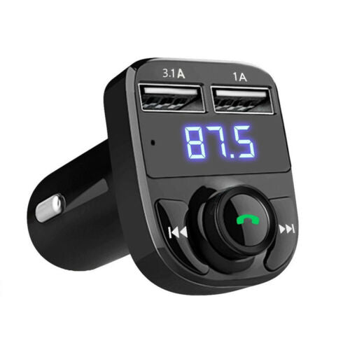 WIRELESS BLUETOOTH HANDSFREE DUAL USB CHARGER CAR KIT FM TRANSMITTER MP3 PLAYERS