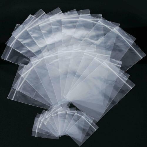 Clear Grip Seal Bags100x Small Clear Bags Resealable self Zip Lock - All Sizes-