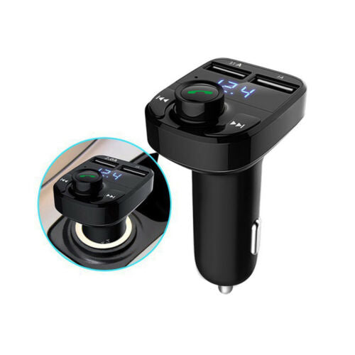 WIRELESS BLUETOOTH HANDSFREE DUAL USB CHARGER CAR KIT FM TRANSMITTER MP3 PLAYERS