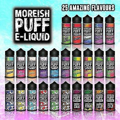 Moreish Puff Fruits Mixed Flavours E-Cig Liquid 100ML 0MG Vaping Juice (TPD)