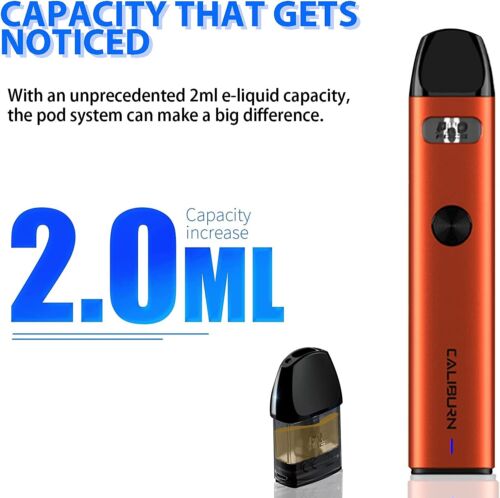 Uwell Caliburn A2 Pod Kit 2ML 1 X A2 POD COIL INCLUDES 520 mAh BATTERY TPD UK