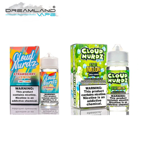 CLOUD NURDZ E-Liquid Vaping Juice USA MADE 100ml 0mg