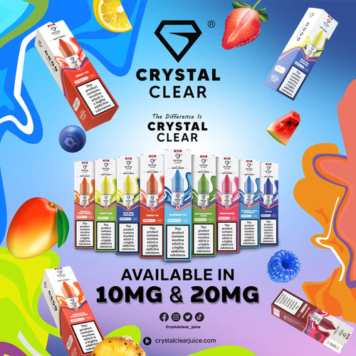Crystal Clear Juice Bar Nic Salts  10ml – 10mg and 20mg  TPD UK