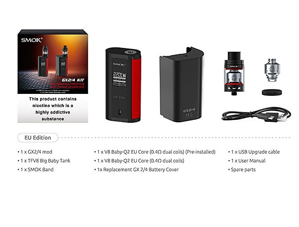 Big Smok Vape Four Batteries SMOK GX 2/4 Starter KIT with 4 Free Batteries Next Big Smok Vape Four Batteries SMOK GX 2/4 Starter KIT with 4 Free Batteries Next