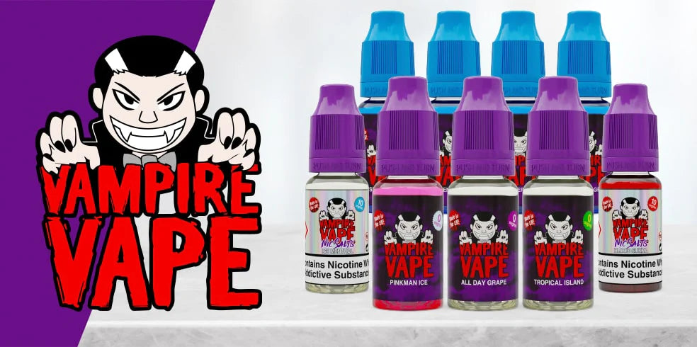 vampire vape Best Nic Salt E-liquids available in 10mg and 20mg in 10ml bottles with a 50VG/50PG mix.