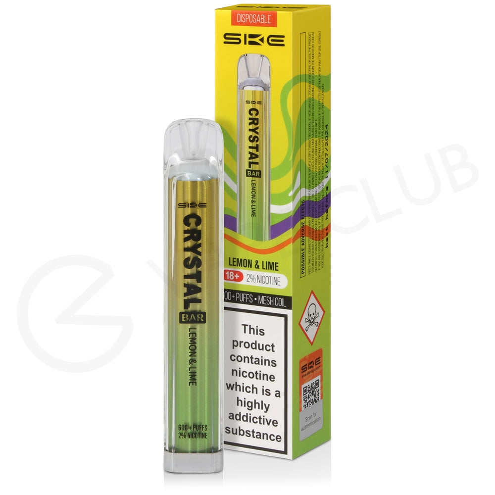 Crystal Bar Disposable 600 Puffs by GLUX Mesh Coil Best Flavours MHRA Approved
