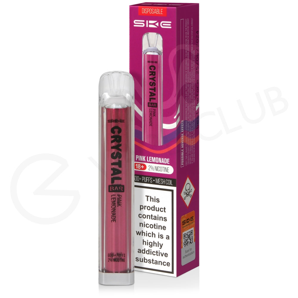 Crystal Bar Disposable 600 Puffs by GLUX Mesh Coil Best Flavours MHRA Approved
