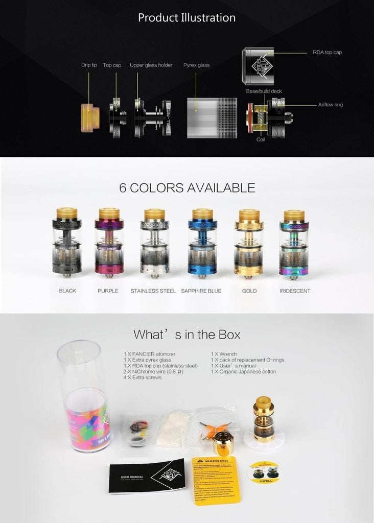 Uwell Fancier RTA and RDA